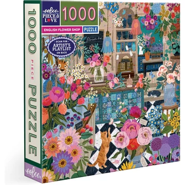 Eeboo English Flower Shop 1000 darabos kirakó