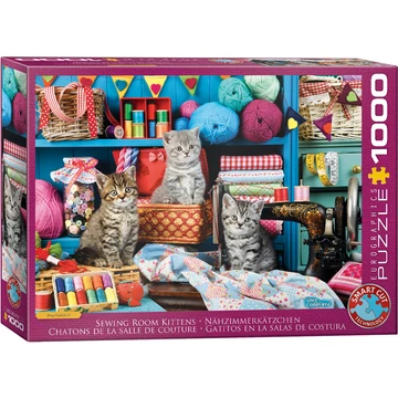 Eurographics Kittens in the Sewing Room 1000 darabos kirakó