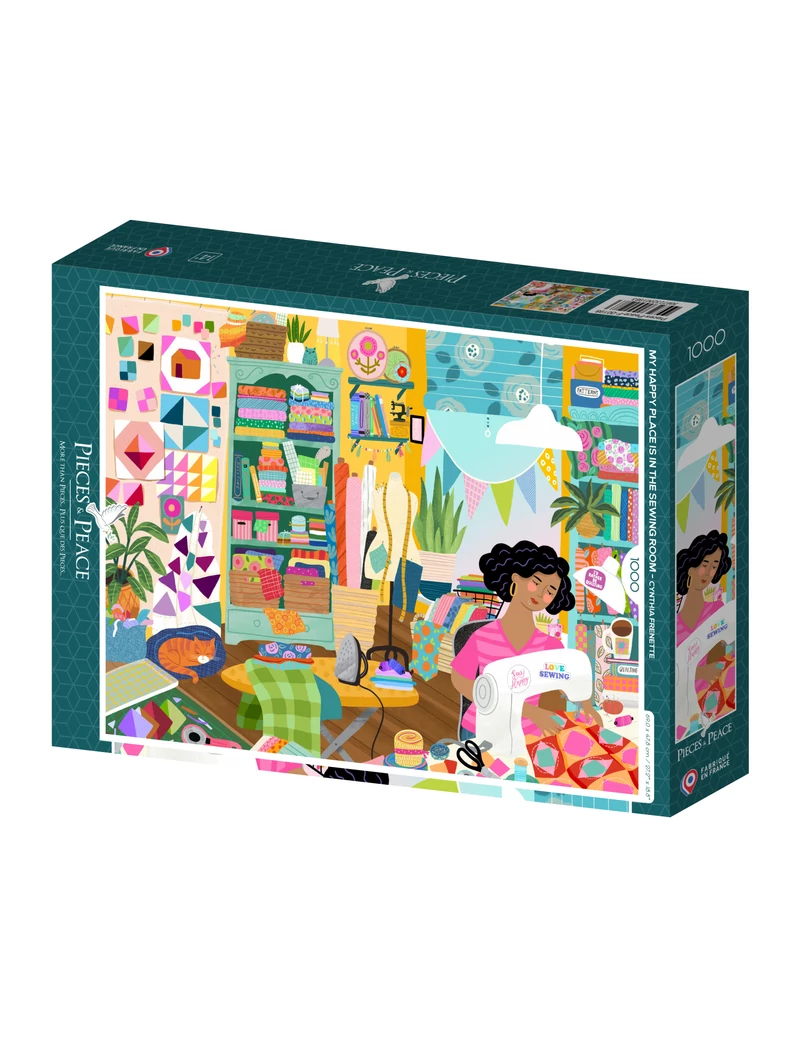 Pieces & Peace My Happy Place is in the Sewing Room 1000 darabos kirakó