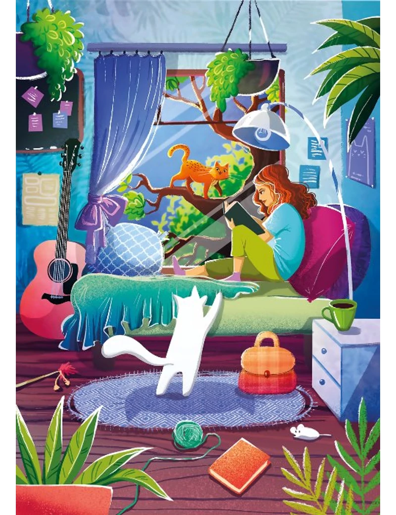 Magnolia Girl & Cats 1000 darabos kirakó