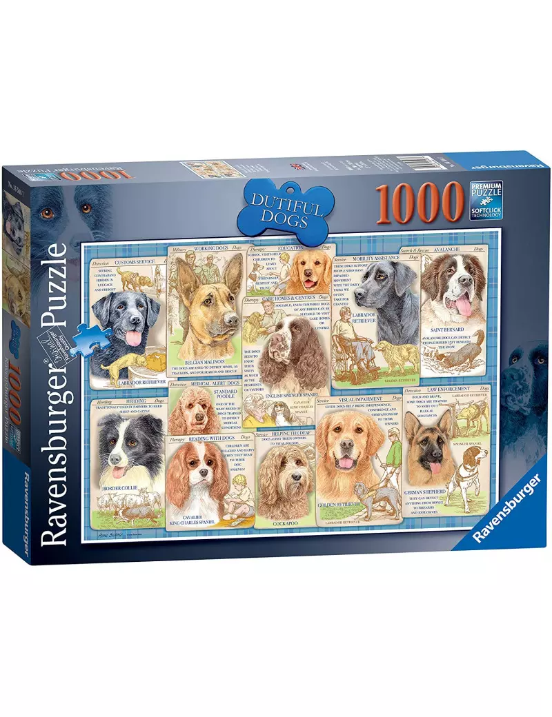 Ravensburger Dutiful Dogs 1000 darabos kirakó