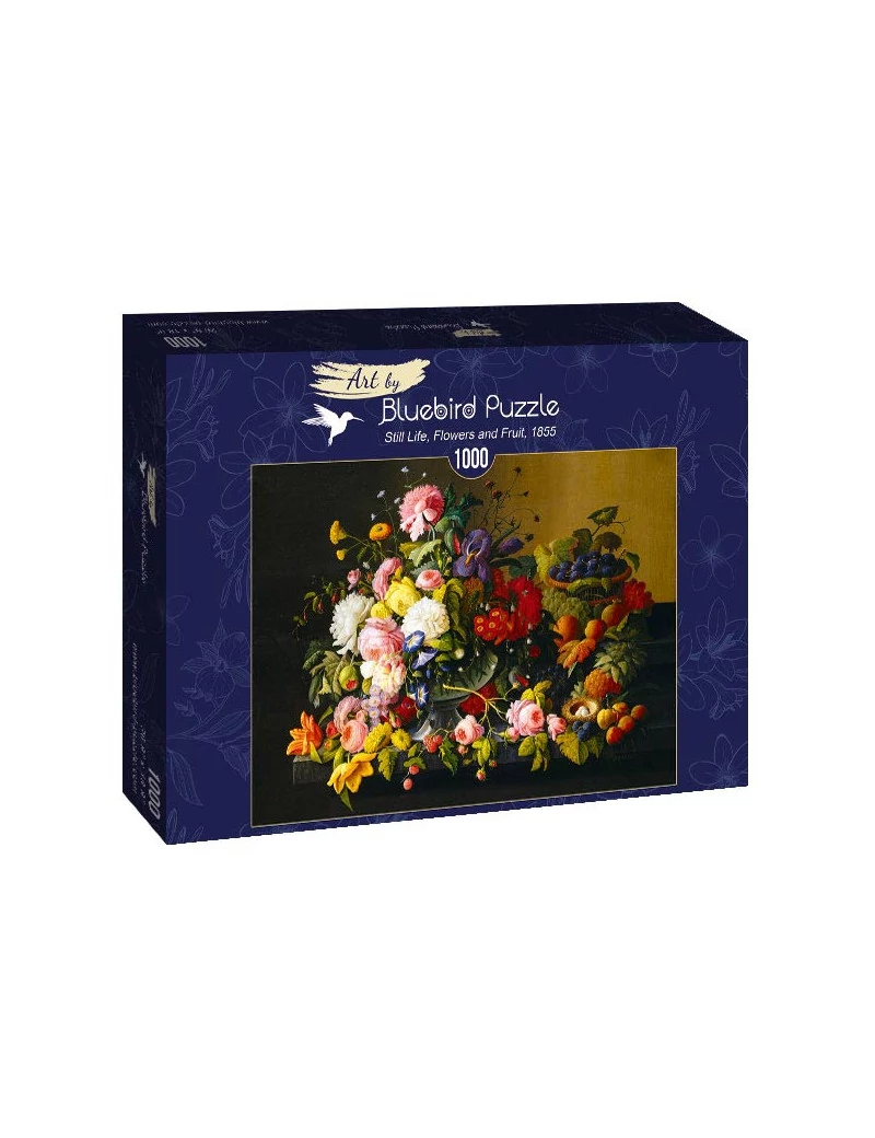 Bluebird Severin Roesen - Still Life, Flowers and Fruit 1000 darabos kirakó