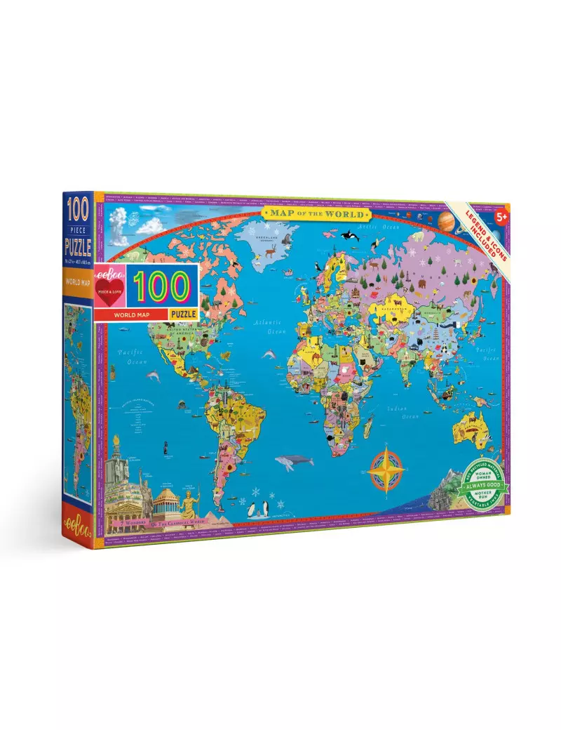 Eeboo World Map 100 darabos kirakó