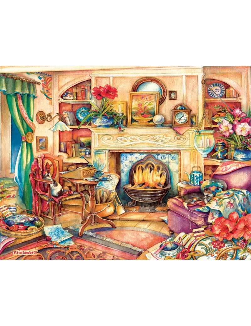Sunsout Fireside Embroidery 1000 darabos kirakó