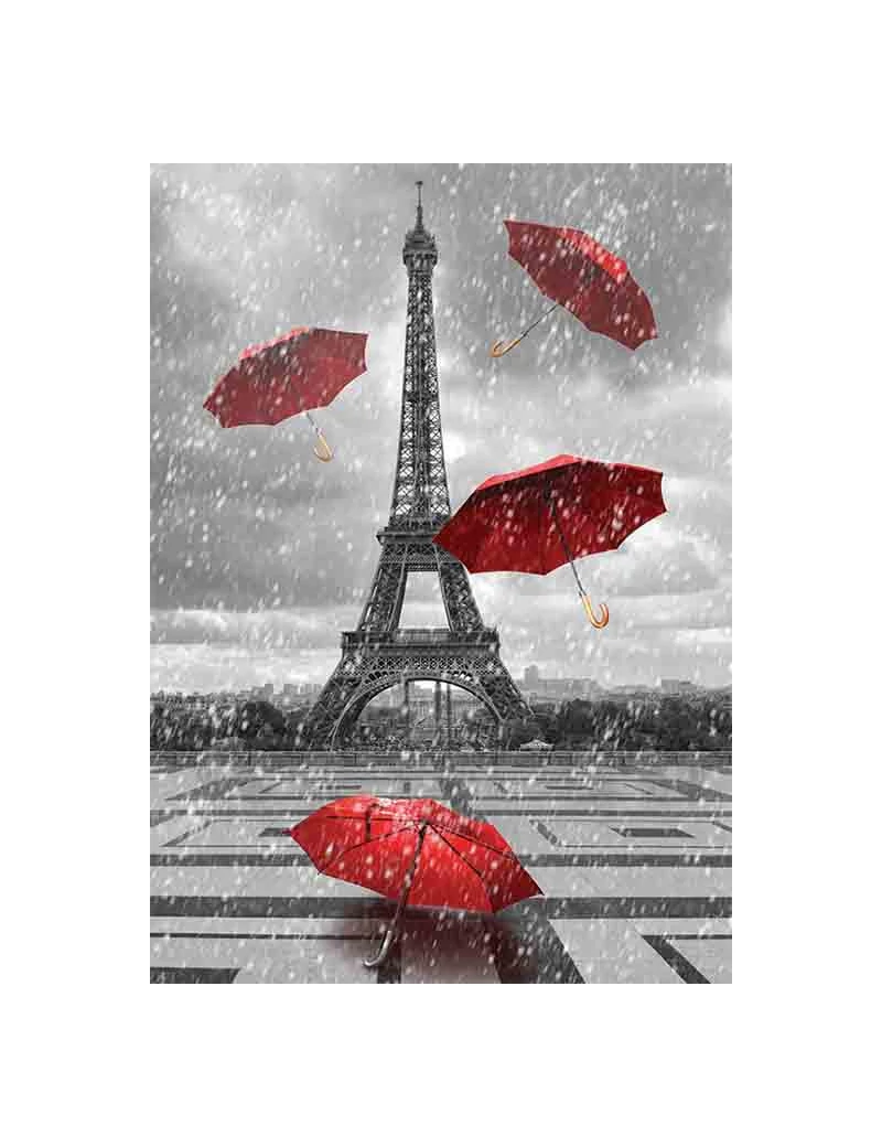 Gold Puzzle Eiffel Tower with Flying Umbrellas 1000 darabos kirakó