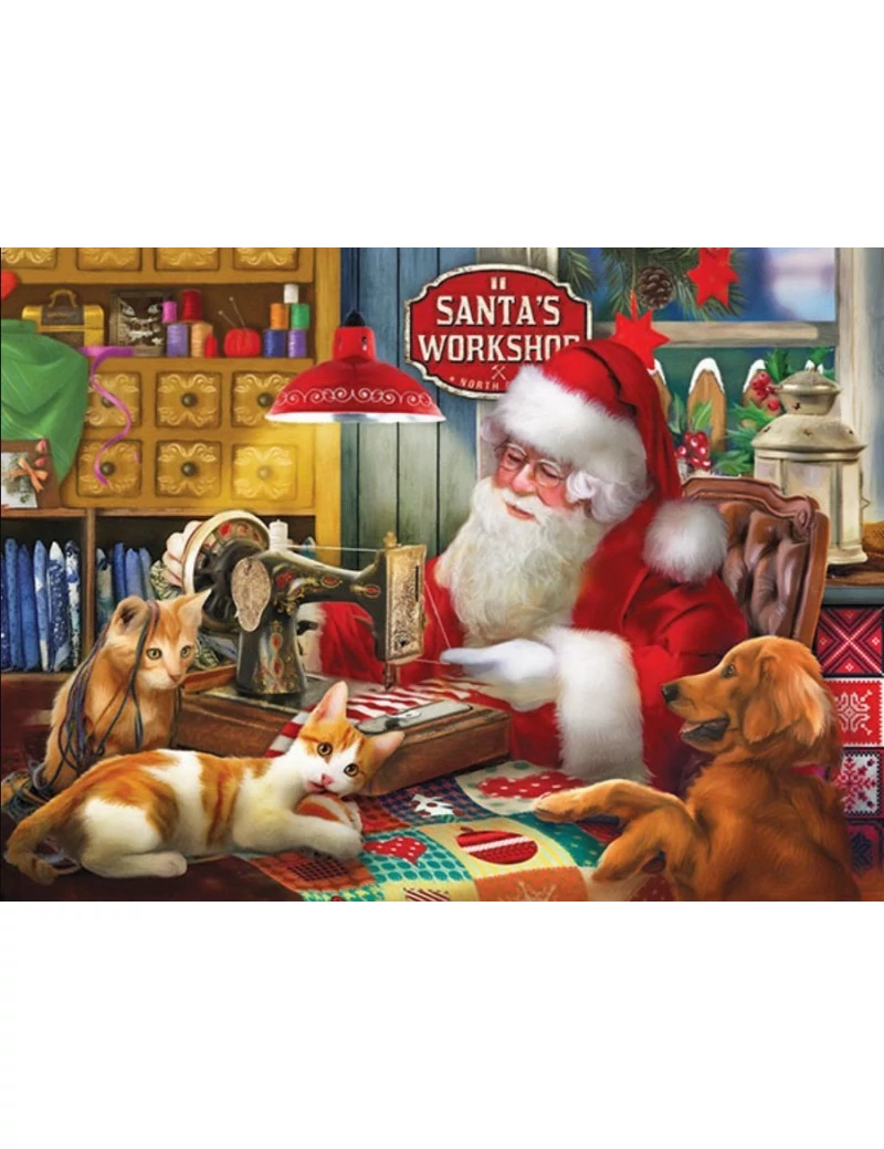 SunsOut Santas Quilting Workshop 1000 darabos kirakó