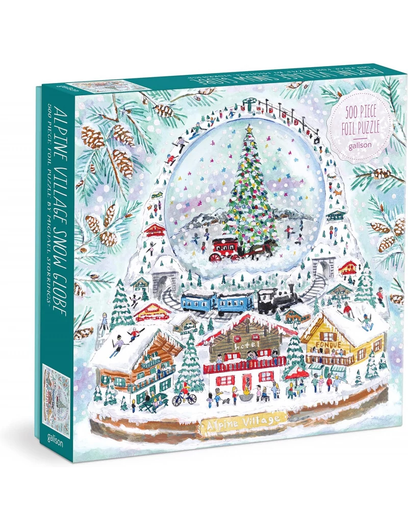 Galison Alpine Village Snowglobe 500 darabos kirakó