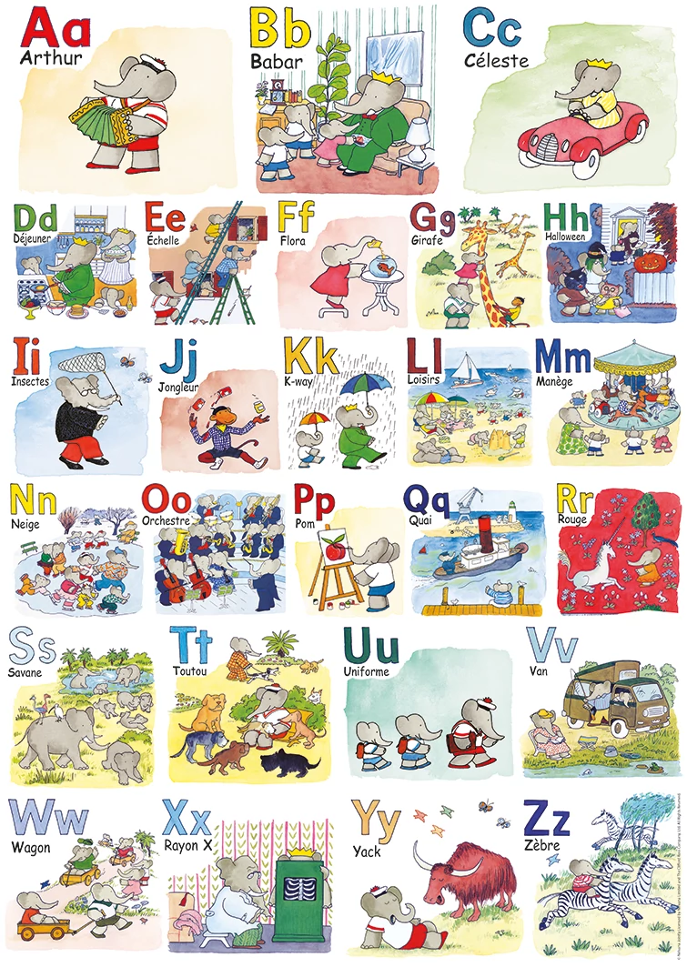 Nathan Babar's Alphabet Book 1000 darabos kirakó