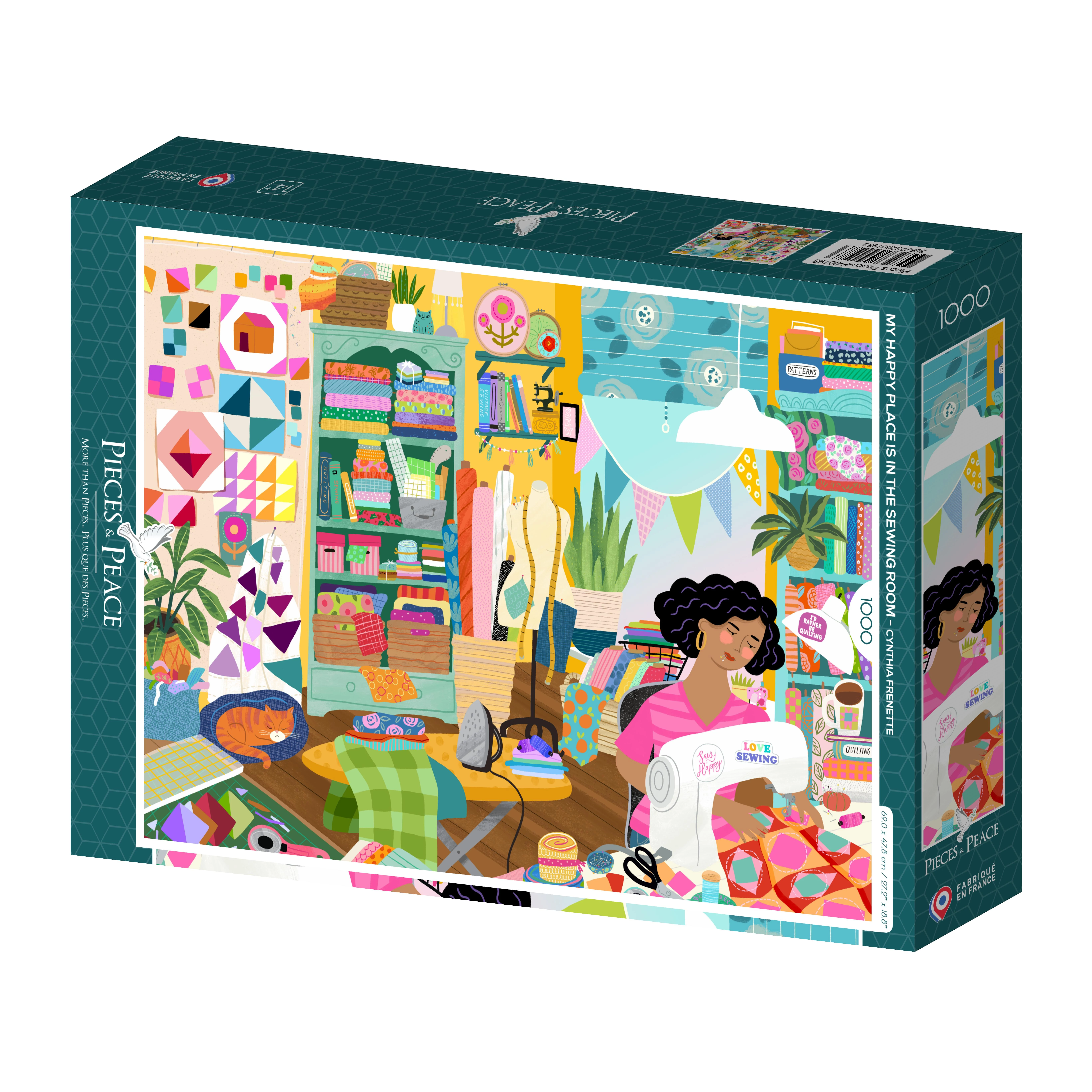 Pieces & Peace My Happy Place is in the Sewing Room 1000 darabos kirakó