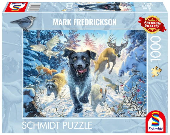 Schmidt Amazing dogs – a black Labrador in the snow 1000 darabos kirakó