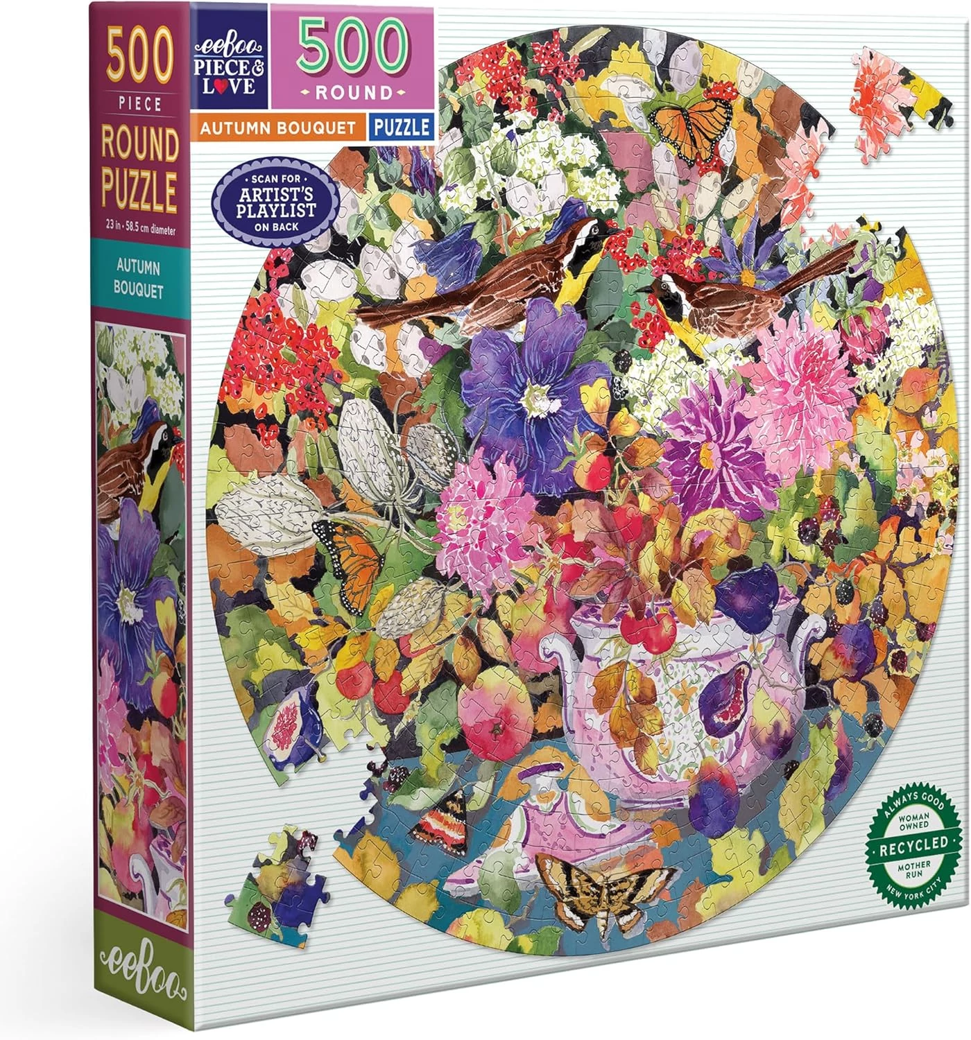 Eeboo Autumn Bouquet 500 darabos kerek kirakó